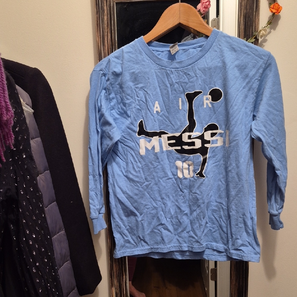 Gildan Kids Light Blue Graphic Long Sleeve Tee